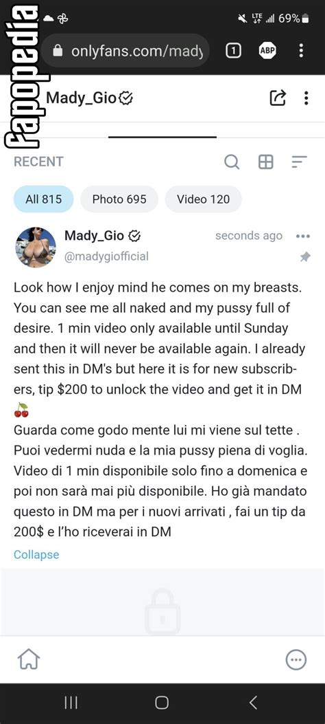 mady_gio nudostar|Mady Gio Nude Doggy Style Sex OnlyFans Video Leaked